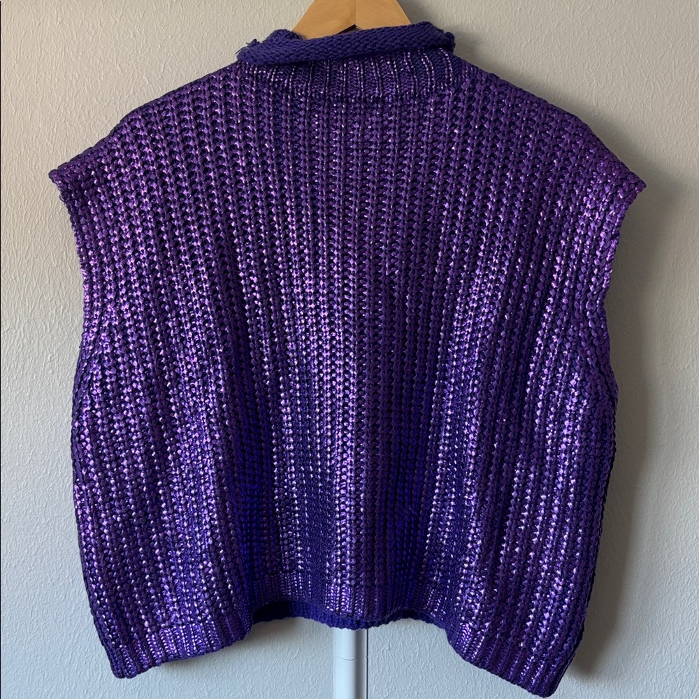 Metallic Purple Knit Sweater